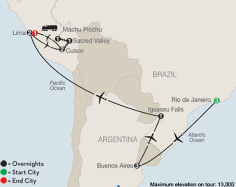 Peru Tour Map